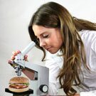 Scientist analysing food